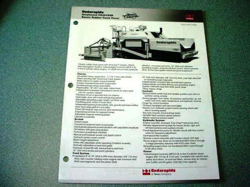 Cedarapids Grayhound CR461RXR Remix Rubber Track Paver Brochure