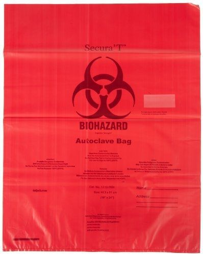 Tufpak bags 1230y87cs biohazard autoclave red 8x12 (case of 200) for sale