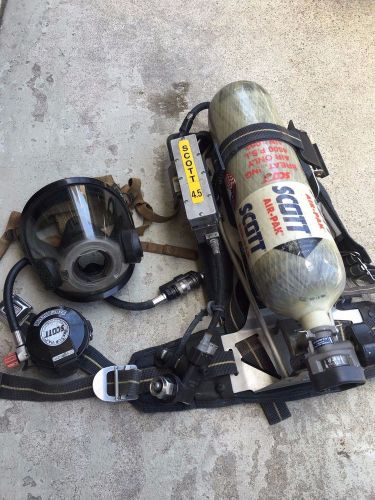 Scott air pack 4.5 self contained breathing apparatus scba with 4500 psi tank for sale