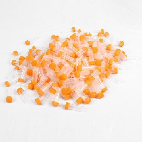 Amico 5ml orange cap clear plastic disposable centrifuge tubes w skirt 200 pcs for sale