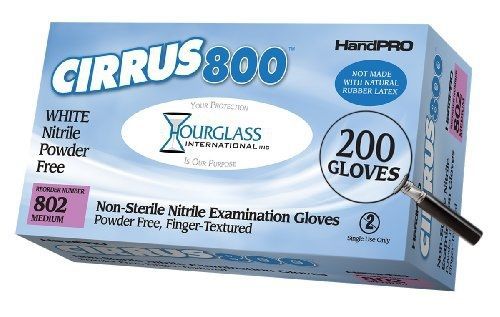 Hourglass International, Inc. Hourglass HandPRO Cirrus800 White Nitrile Exam