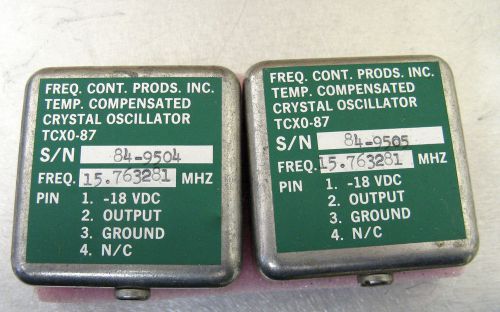 2 New Frequency Control Products Inc TCXO-87  Oscillator 15.763281 MHz. Two-Way