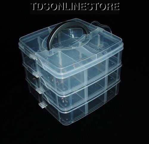 3 Tier 18 Compartment Stackable Organizer W/Adjustable Dividers