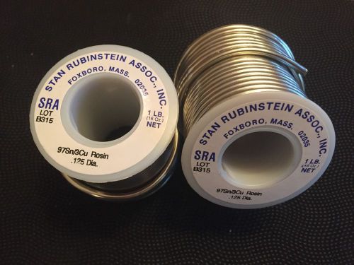 Lot of two lead free   rosin core solder rolls      (1lb/ea) - 2 lbs total for sale