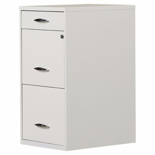 Steel 3 Drawer Filing Cabinet X File Cabinet Shelf Flat Storage Lateral White