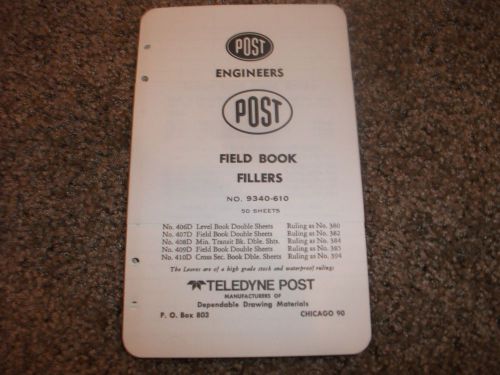 POST CO. Engineers Field Guide Book Filler, No. 9340-610