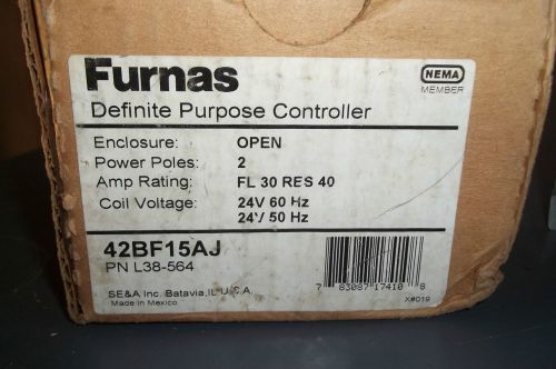 Furnas 42bf15aj contactor 30 amps 2 pole 24 coil voltage for sale