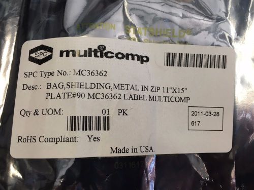 Multicomp MC36362 Static Shielding Bag 11 x 15 Metal-In, Sealed Pack of 100 Bags
