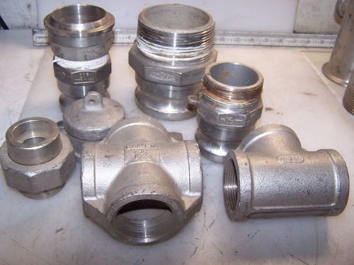 (7) LOT OF 7 DIXON CAMCO VARIOUS STAINLESS FITTINGS CAN &amp; GROOVE ADAPTER UNION