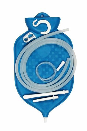 Enema bag kit in blue color for colon cleansing with silicone hose (2 quart) ik1 for sale