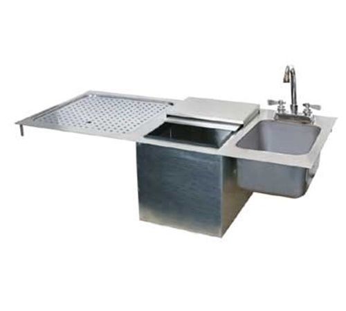 Glastender DI-DIS42 Drop-In Ice and Sink Unit with faucet and drainboard