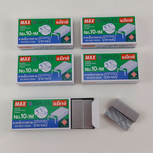 5 Box Max Staples No.10-1M 5mm MINI 1000 Staples Stapler Office Supplies