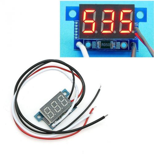 Mini red led dc 0-10a 3 digital panel ammeter amp ampere meter with 2 wire for sale