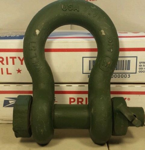 3/4&#034; midland shackle, clevis, wll 5 ton alloy bolt &amp; nut type pin w/cotter  1 ea for sale
