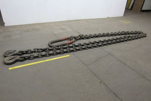 27&#039;-6&#034;  overall length 1-1/4&#034; chain sling / double leg with grab hooks for sale