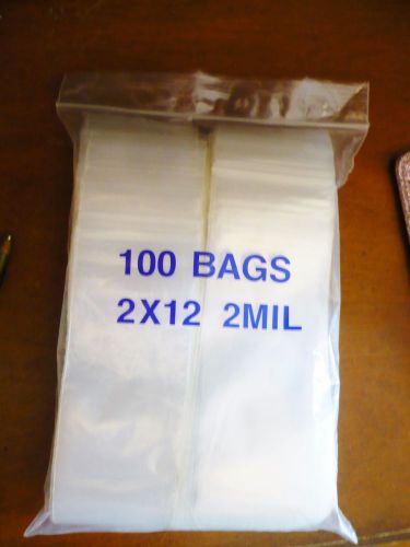 Clear ZIP LOCK 2 MIL POLY BAGS 200 2&#034;x12&#034;  for incense jewelry cigars crafts