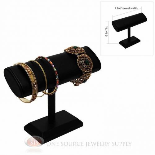 6 1/4&#034; black leather 1 tier t-bar oval jewelry bracelet display presentation for sale