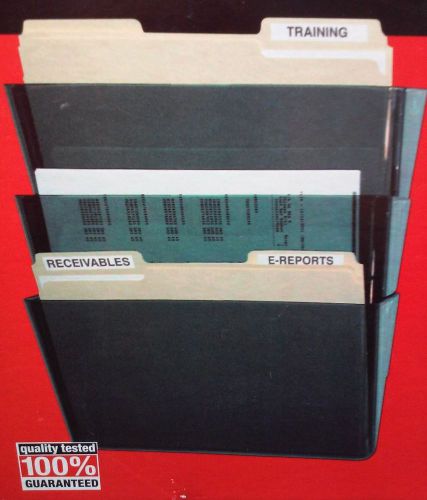 Staples - 3-Pocket Wall File, Letter Size - Smoke Green Color - Filing Documents