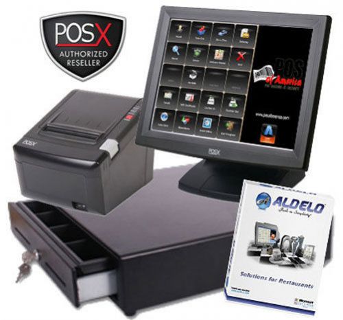 New aldelo pro restaurant bar bakery pizza retail touchscreen pos-x new for sale