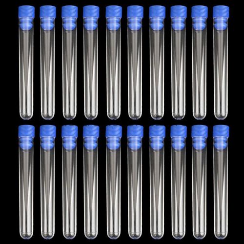 20pcs 10cm non-graduated plastic test tube laboratory test tool screw caps for sale