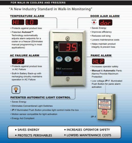 Walk in Cooler Temperature Alarm Door Ajar Light Switch