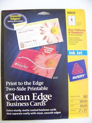 Avery 8869 Clean Edge Business Cards 2 sided - 160 White Matte 2&#034;X3 1/2&#034;