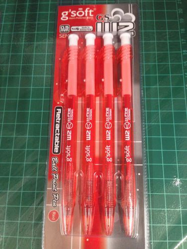 Gsoft 4 x w2 semi gel ink red ball point 0.5mm head retractable super smooth pen for sale