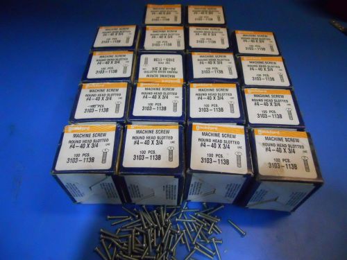 Rockford machine screw new round head slotted #4-40x-3/4 1800 pcs. 3103-113b for sale