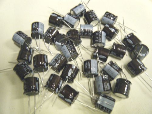 33 uf mfd 250 vdc electrolytic capacitor lots of 10 ea set - radial leads  fresh for sale