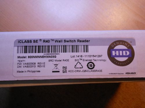 *NEW IN BOX* HID R40 WALL SWITCH CARD READER 920NMNNEKMA03G - BLACK