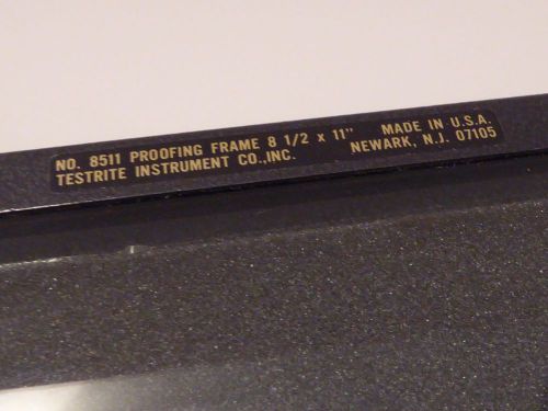 Vintage Testrite Proofing Frame 8 1/2&#034; x 11&#034; No 8511 - USA Newark NJ