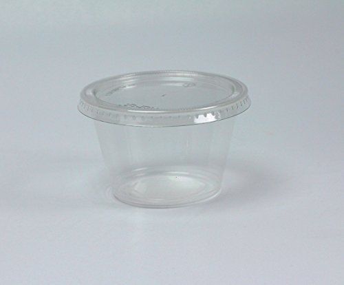 B-KIND Disposable 4oz Plastic Condiment Cups with Lids, Souffle Portion, Jello