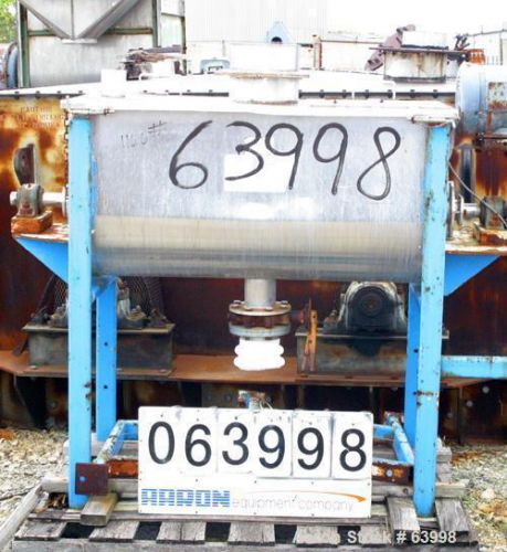 Used- jaygo plow mixer, 10 cubic feet, model jrb10, 304 stainless steel. non-jac for sale