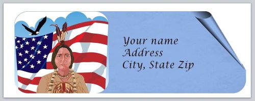 30 Personalized Return Address Labels Flag US Buy 3 get 1 free (c824)