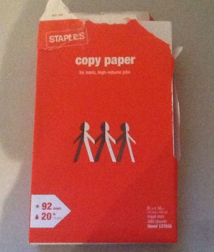 Staples Legal Size White Copy Paper Item #127035
