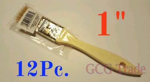 12 of 1 Inch Chip Brushes Brush 100% Pure Bristle Adhesives Paint Touchups