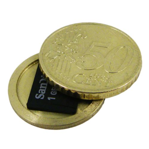 Covert Coin - Micro SD Hidden Compartment Hollow Spy Coin - Euro 50 cent