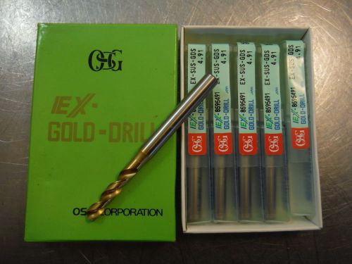 OSG 4.91mm HSS Drill 6mm Shank 26mm LOC Qty5 EX SUS GDS 491 8595491 (LOC1331B)