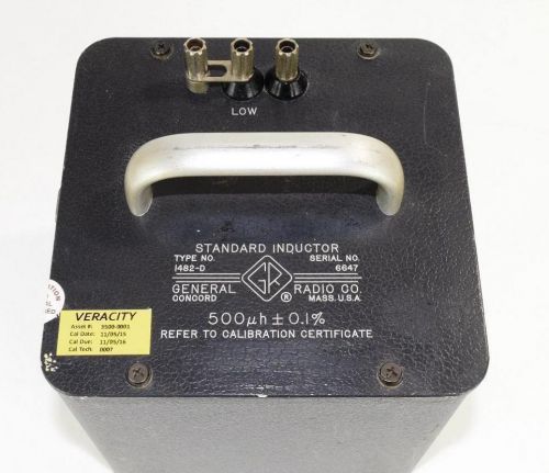Gr genrad general radio 1482-d 500 uh standard inductor calibrated for sale