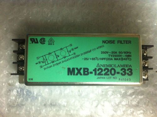 Nemic Lambda Noise Filter MXB-1220-33 250V~20A 50/60Hz TV2500V~1Min