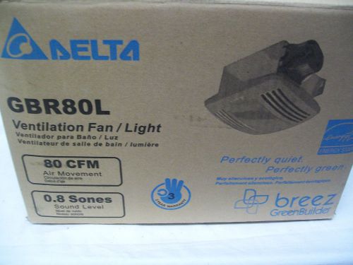 Delta GBR80L 80 CFM .8 Sones Ventilation Fan/Light