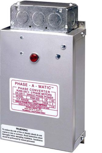 Phase-A-Matic Static Phase Converter Horse Power 1/3-3/4 PAM-100