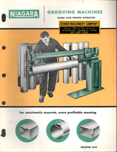 NIAGARA MACHINE &amp; TOOL GROOVING MACHINES BULLETIN 76-D-SHEET METAL