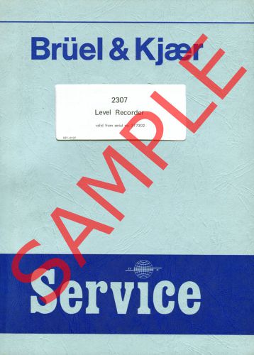 Bruel &amp; Kjaer 2307 Service Manual in PDF