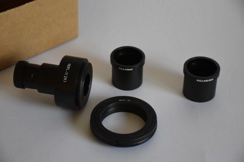 MICROSCOPE ADAPTER W/ 2X LENS  FOR NIKON DSLR CAMERA  + 2  Step-Up Sleeves