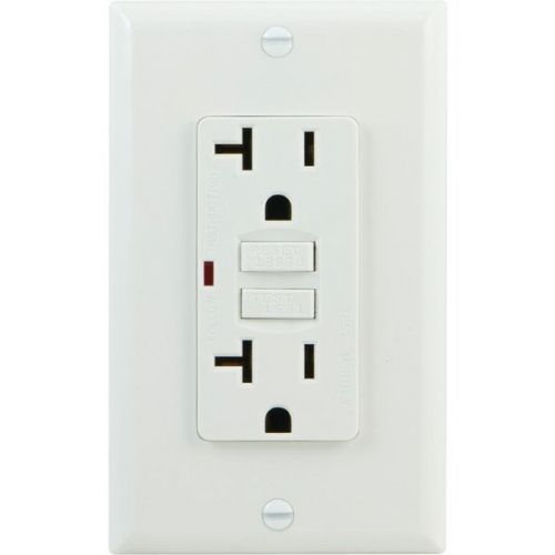 GE 11903 Ground Fault Receptacle w/Wall Plate - 20 Amp - White