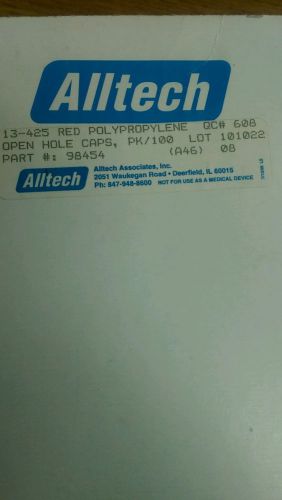NEW! BOX OF 100 ALLTECH RED POLYPROPLENE OPEN HOLE CAPS 8-425 98072 5310-0BR