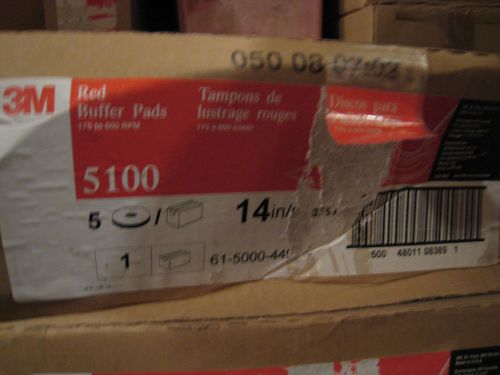 2X 3M  5100 RED BUFFER  Pads 14  inch 2 yes 2 Case of 5 each =10 pads
