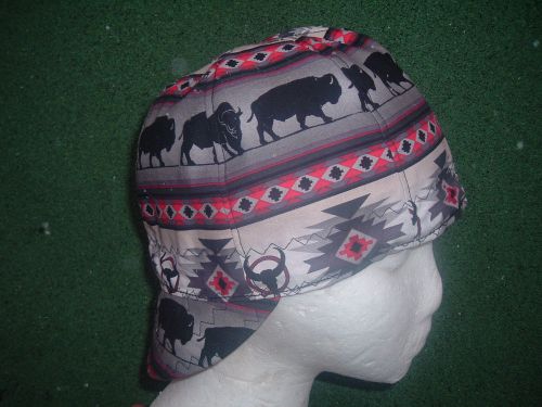 BUFFALO  ON  RED/GRAY REVERSABLE WELDING CAP  you pick the SIZE.