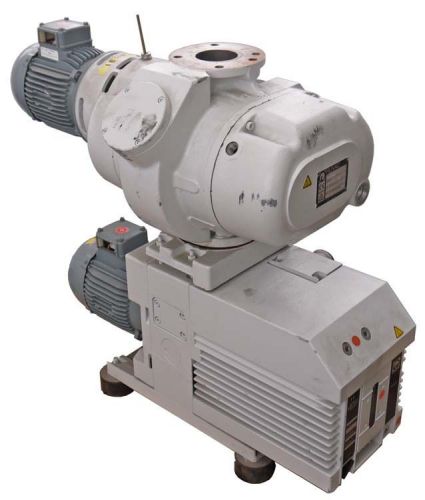 Leybold d65b trivac rotary vane vacuum pump + ruvac wau 501 booster pump unit for sale